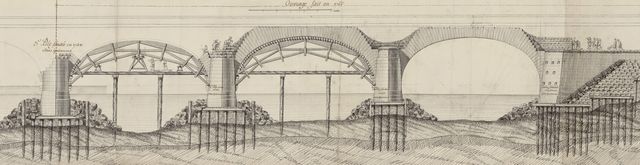 Détail de la culée du Pont-Neuf édifiée sur l'île d'Offard en 1765 - DG 3200