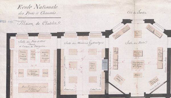 Plan de la maison du Châtelet : salles des maquettes 1796-1807