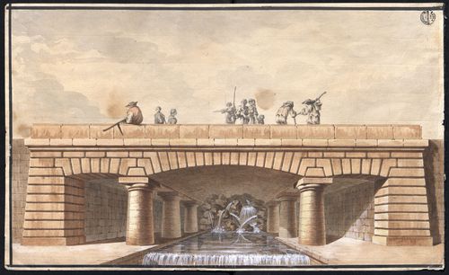 Jean-Rodolphe Perronet, dessin d’un pont projeté pour M. Trudaine à Montigny-Lancoup, 1776, DG 3142.