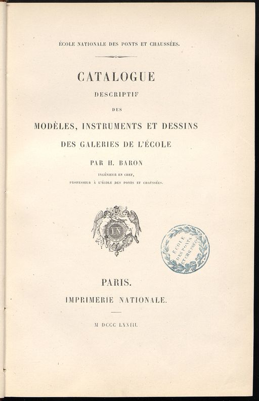 Catalogue des galeries de l'Ecole - 8°10180