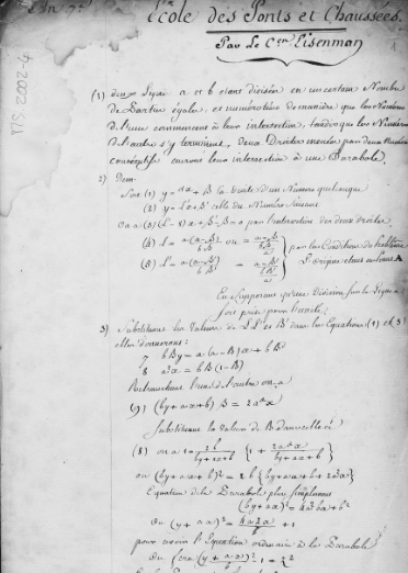 Armand-Joseph Eisenmann, Concours de statique appliquée, an VII (1798/1799)