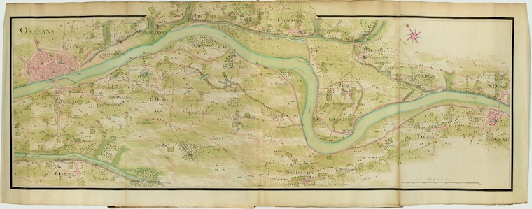 Cours de la rivière de Loire depuis Orléans en remontant jusqu’à Jargeau (extrait, Fol 4969)