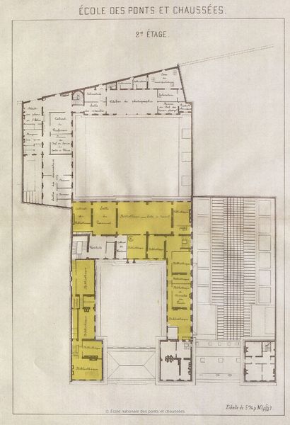 Plan d'occupation des locaux de l'École, deuxième étage
