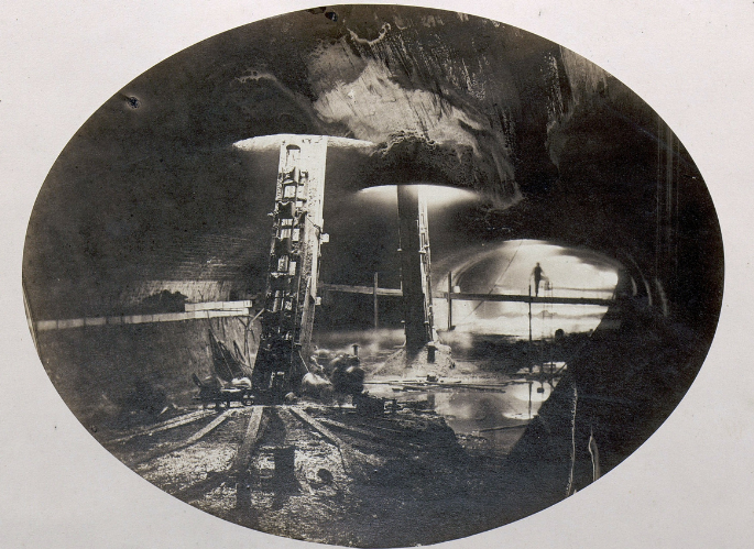 Travaux souterrains du canal Saint-Martin, circa 1862