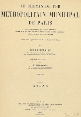 Page de titre de Jules Hervieu "Le chemin de fer métropolitain de Paris", 1908